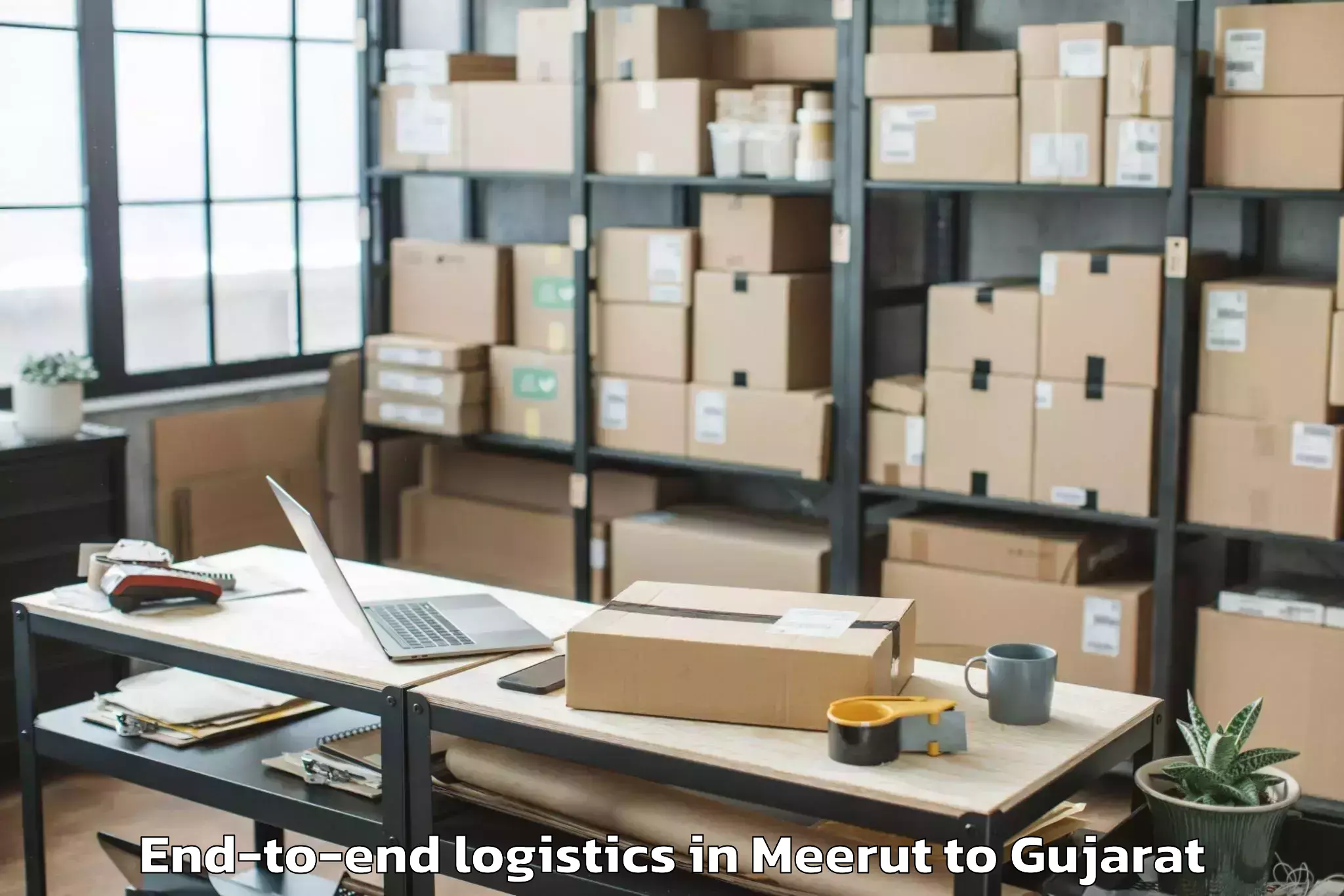 Top Meerut to Dhasa End To End Logistics Available